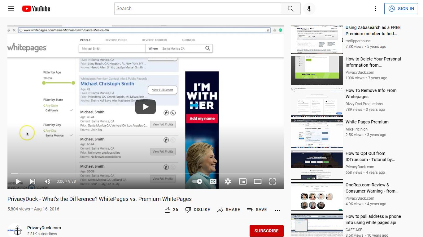 PrivacyDuck - What's the Difference? WhitePages vs. Premium ... - YouTube